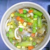 電子レンジだけ☆野菜たっぷりコンソメスープ